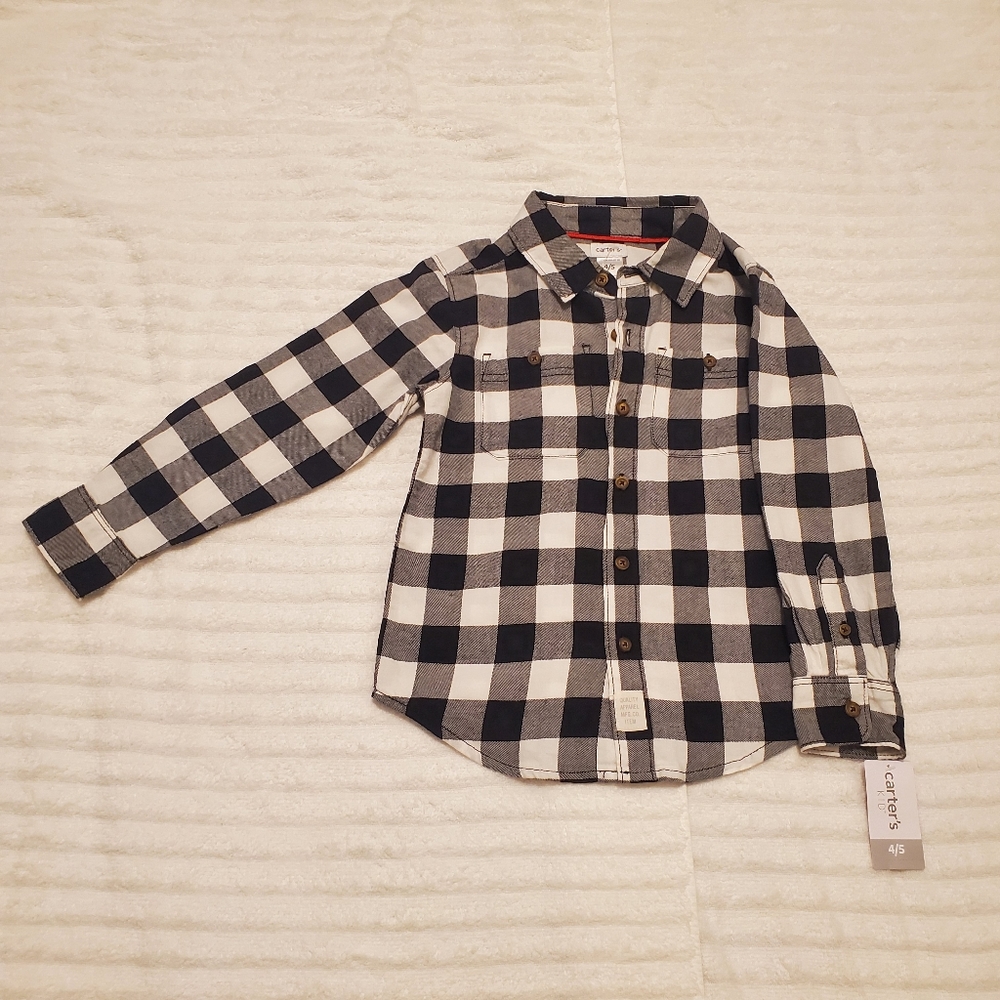 Carter's plaid flannel long sleeve button down 4/5